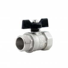 Кран шаровой 3/4", неполнопроходной, ВР/НР, ручка бабочка