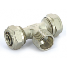 Тройник обжимной Uni-Fitt 20х1/2"x20 НР для металлопластиковых труб фитинг
